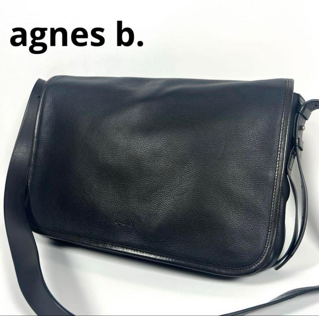 【極美品】agnes b. レザーバッグ　ニュースボーイ 1930年代の新聞配達用バッグを原型にした T.T のレザーニュースボーイ