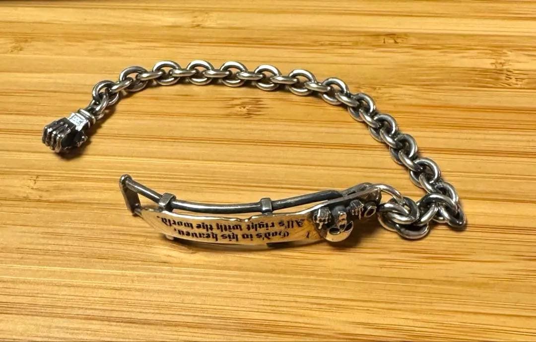 Dr MONROE BR-36-SV スカル ボーンハンド ブレスレット 925