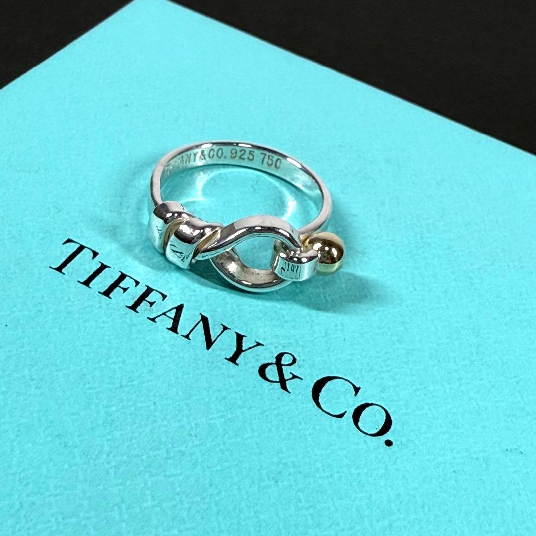 ティファニー 指輪 フラットワイヤー シルバー925×ゴールド750 リング