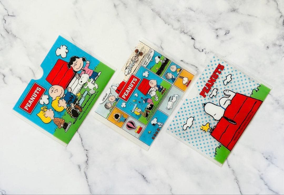 【未使用】スヌーピー☆ミニクリアファイル（３種セット）《日本製》平成 希少 レア