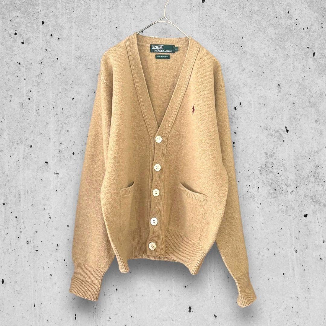 ポロ ラルフローレン 長袖 カーディガン 160 ベージュ ワンポイント