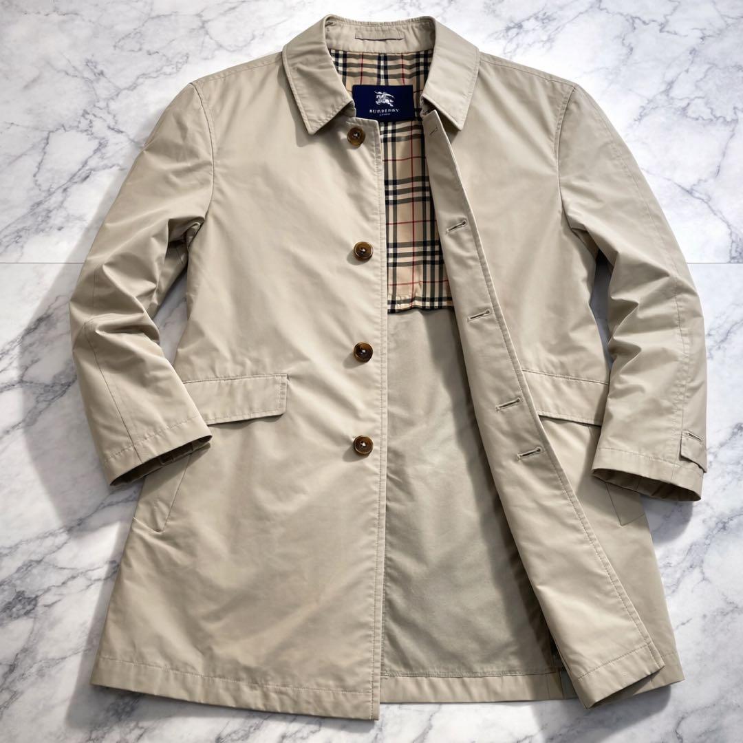 美品 BURBERRY ロンドン ステンカラーコート ノバチェック L ベージュ