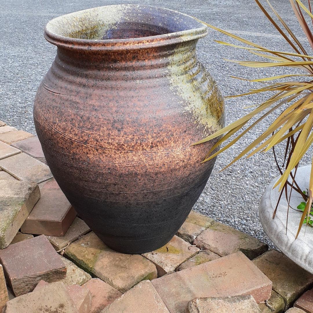 信楽焼　手作り　古陶大壺　花器　傘立て　オブジェ 大壺 傘立て 花入れ 陶器 大型 おしゃれ 信楽焼 傘入れ 花瓶 モダン