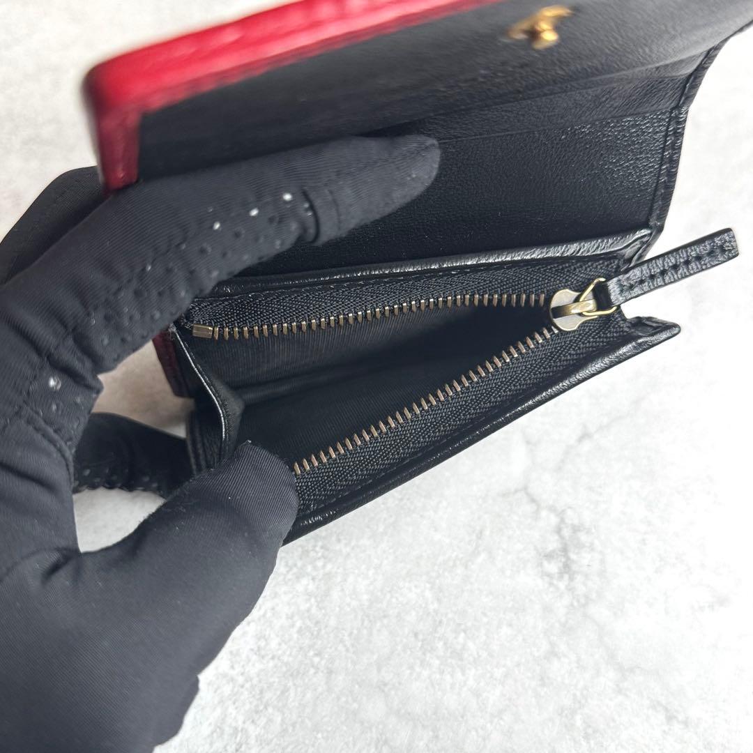 未使用近/付属品完備】 GUCCI / GGキルティングコンパクトウォレット