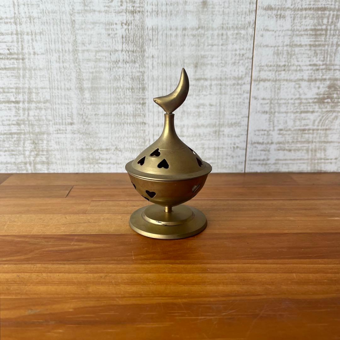 アンティーク】真鍮製 香炉 お香立て お香入れ 古道具 ブロカント