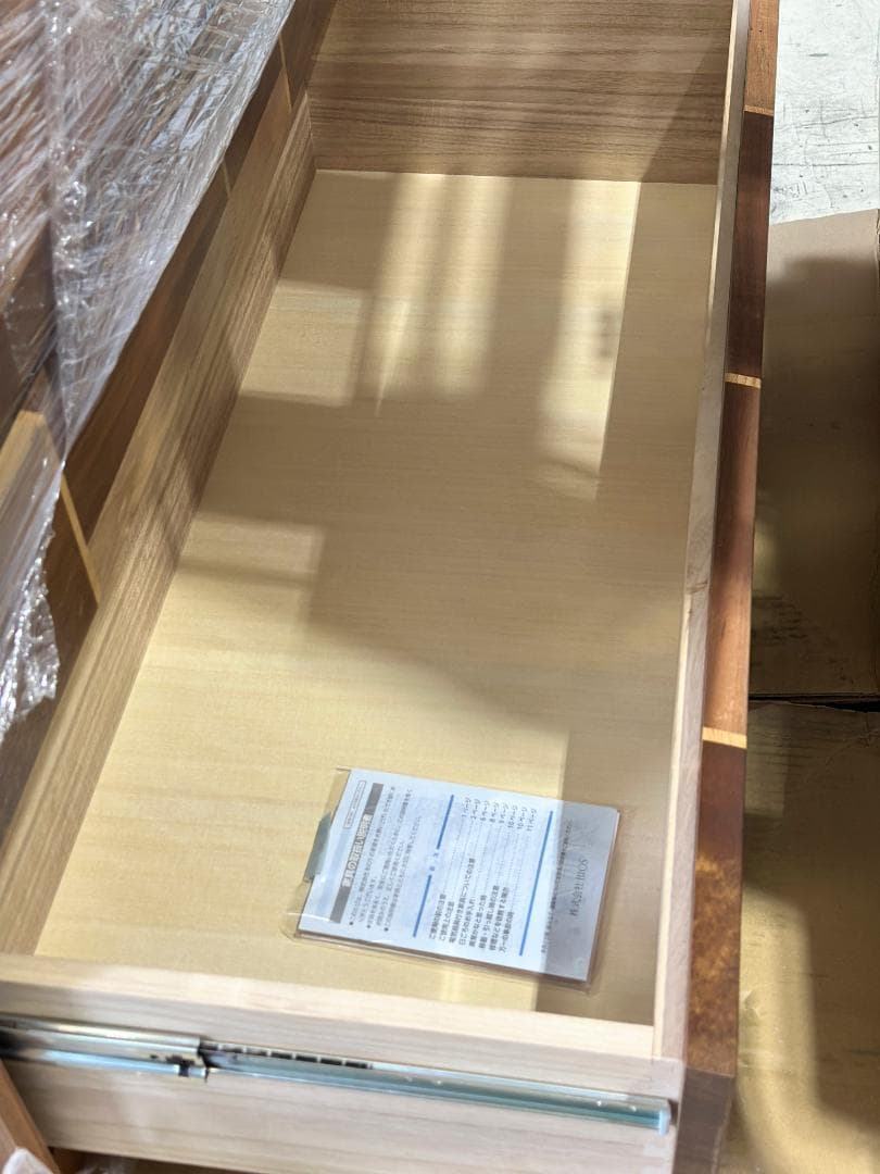 美品□府中家具□バーリオ 5段チェスト モザイク柄 洋服ダンス IDC大塚