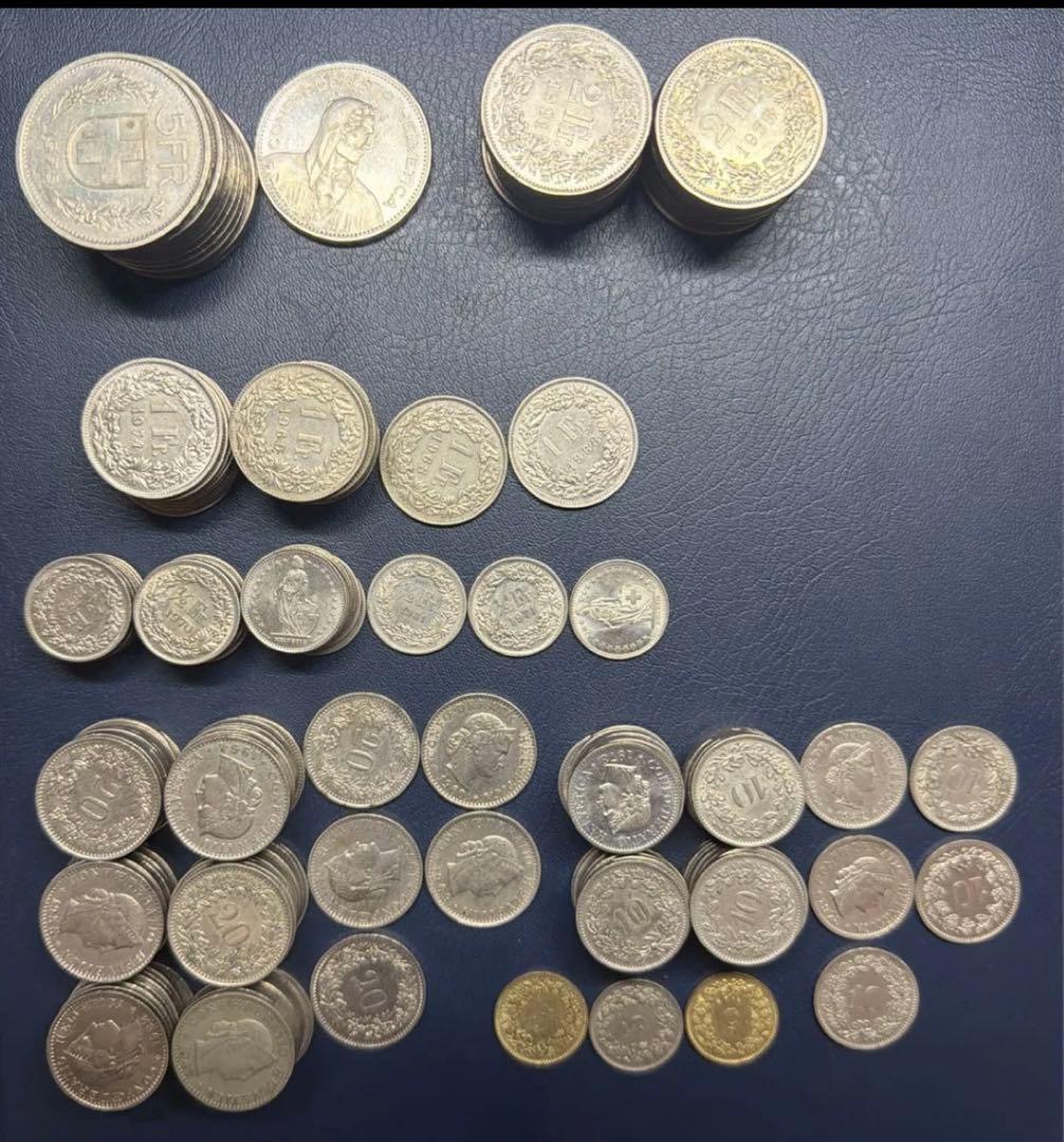 スイス フラン硬貨 まとめ 151,15フラン外国硬貨外国銭 スイス 外国
