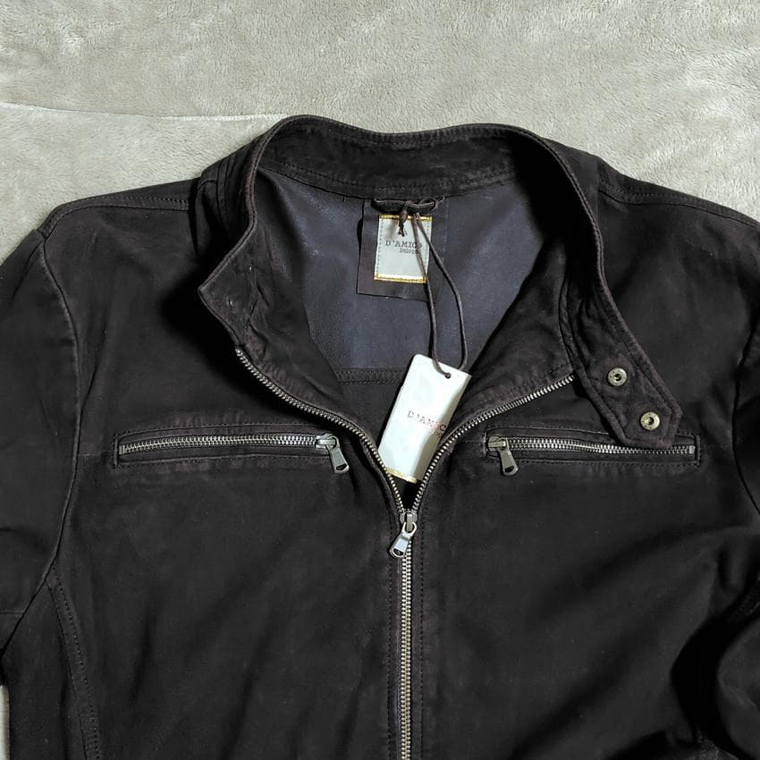 新品 Andrea D'AMICO サイズ54 ダミコ ライダース スエード