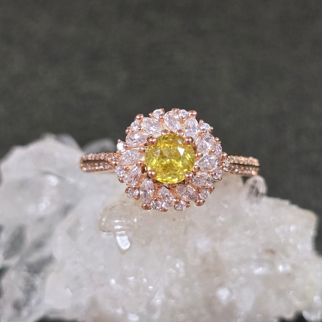 スフェーン　リング　スフェーン　指輪 スフェーン 約1ct ダイヤモンド プラチナ リング(指輪)【品質保証書