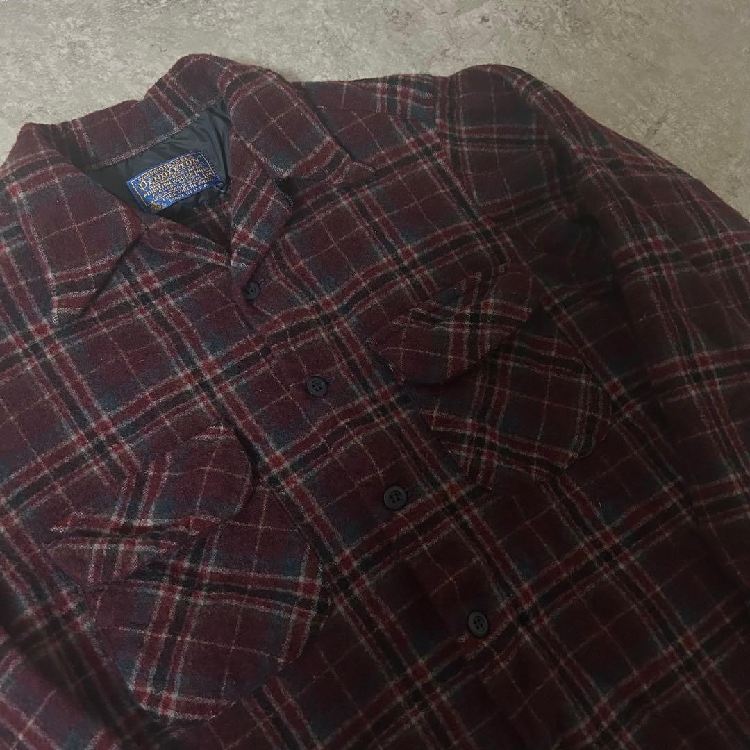 珍配色 70s PENDLETON BOARD SHIRT \"PURPLE\"