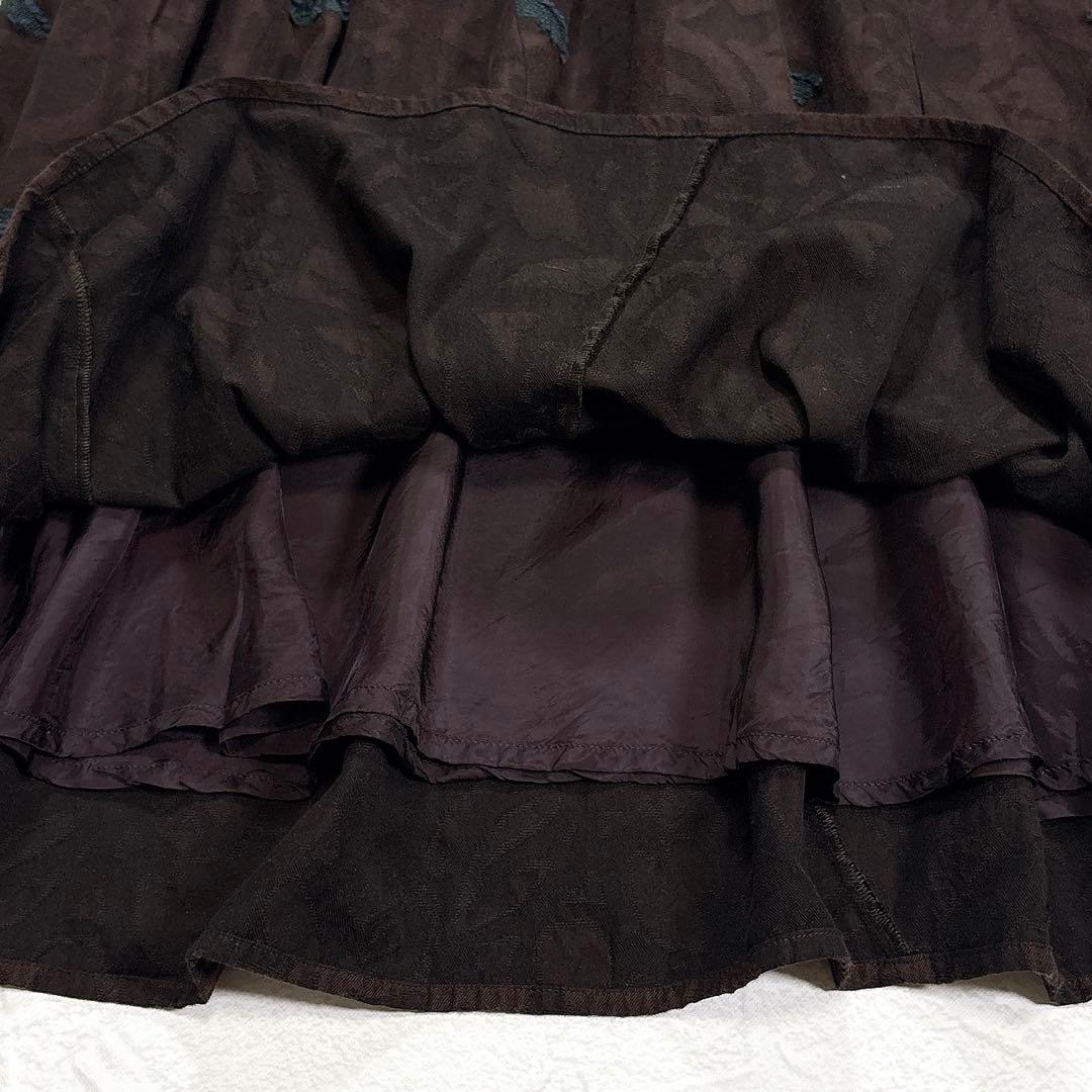 慈雨 センソユニコ ロングスカート 40 バルーン ジャガード 総柄 近年