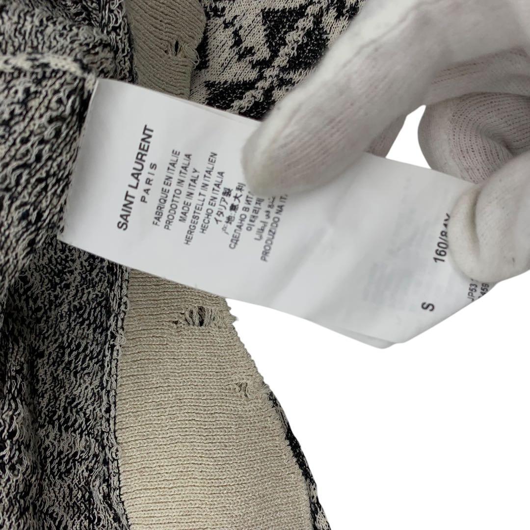 サンローラン ダメージニット 21SS 総柄ニット Sサイズ