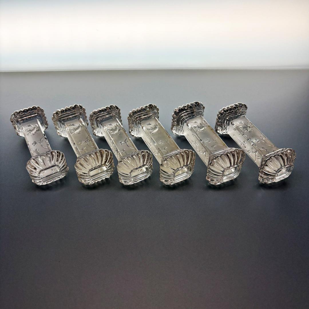 レア オールド バカラ ルネッサンス デポリ ナイフレスト 6本 セット 箸置き 極美品♪オールドバカラ Baccaratカトラリーレスト箸置き6本