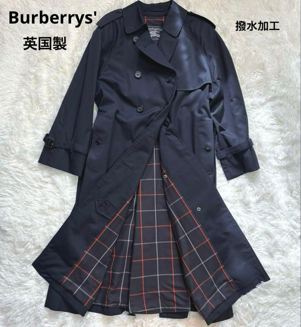 ロンドン購入】 極美品 バーバリー トレンチコート ロング ネイビー