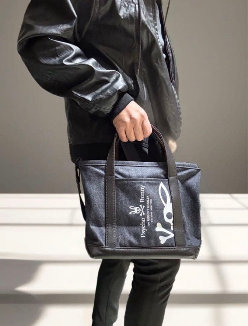 最終価格！】HANG-TAGデザイン デニム＆レザートートバッグ