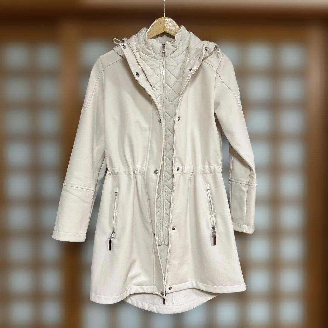 ラルフローレン　フード付きモッズコート　ホワイトアウター ラルフローレン ポロ レディース ファーライナー付き ミリタリー