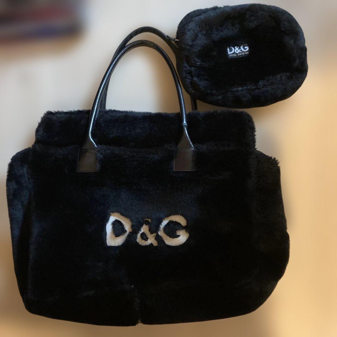 D&G ブラックファーバッグ ポーチ付き VitaFelice（ヴィータフェリーチェ） SALE トートバッグ レディース