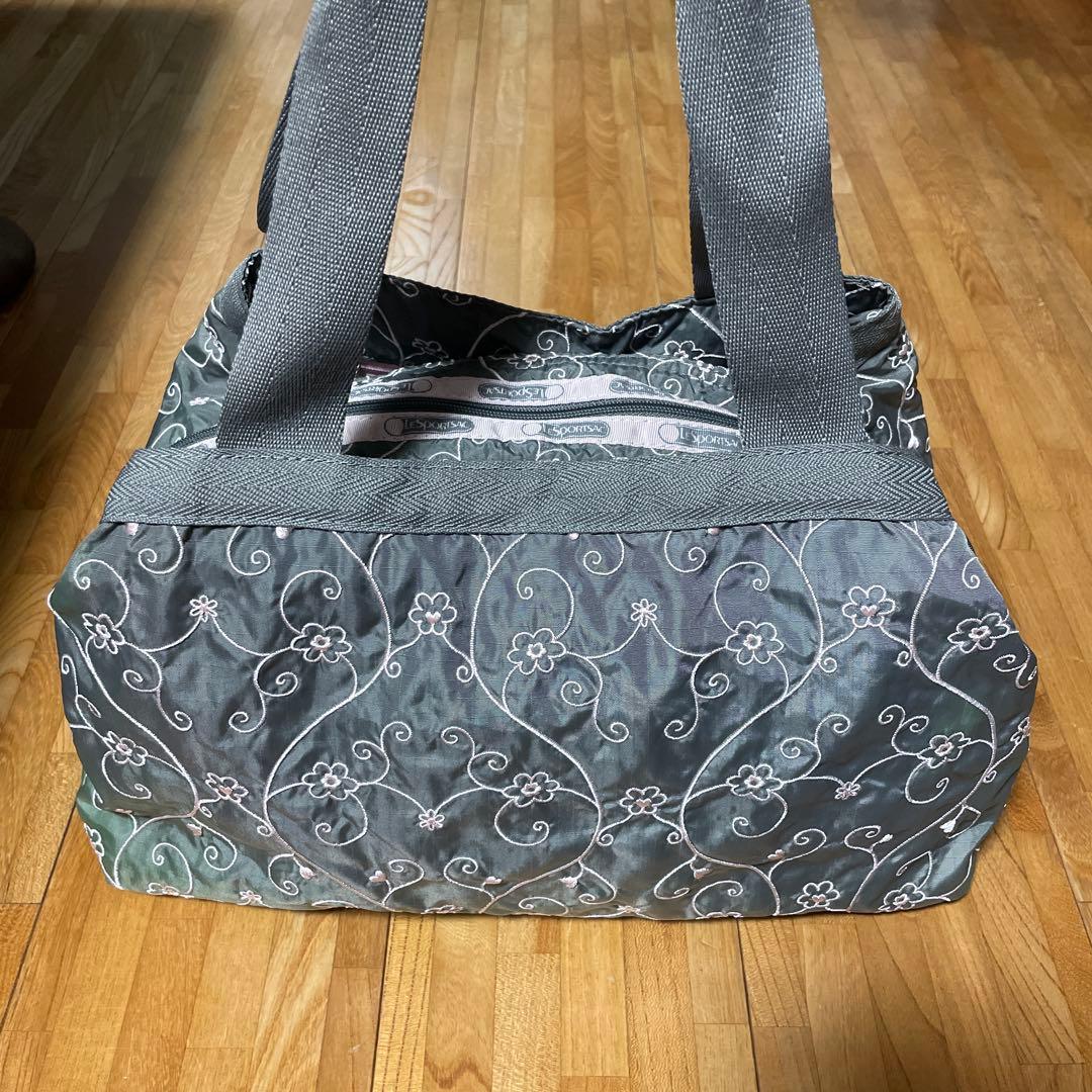 レスポートサック ハワイ限定 グレー ヴァイン ハンドバッグ 刺繍 変色