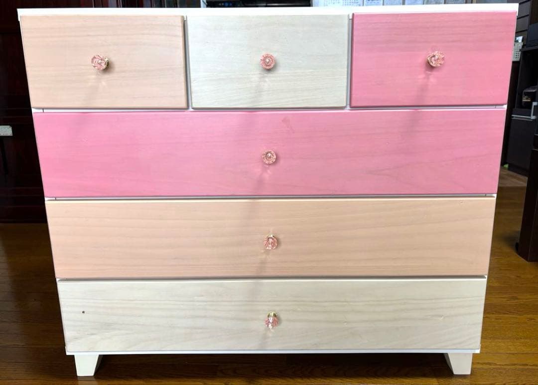 ※引き取り限定※ ニトリ　チェスト　タンス　ローチェスト　ピンク 引き取り限定※ ニトリ チェスト タンス ローチェスト ピンク - メルカリ
