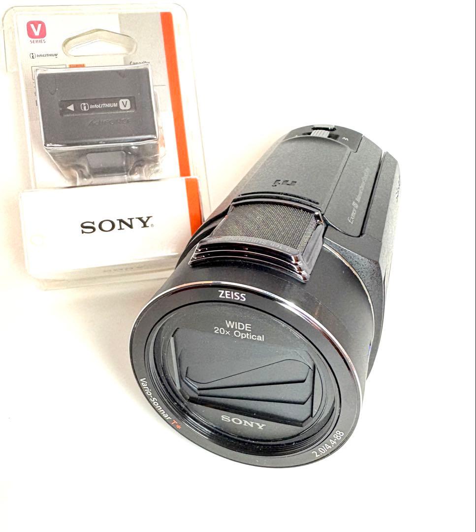 SONY FDR-AX45 予備バッテリー（新品）付き SONY FDR-AX45 B / 256GB SDXCカード / SONY NP-FV70A / NP-FV 対応