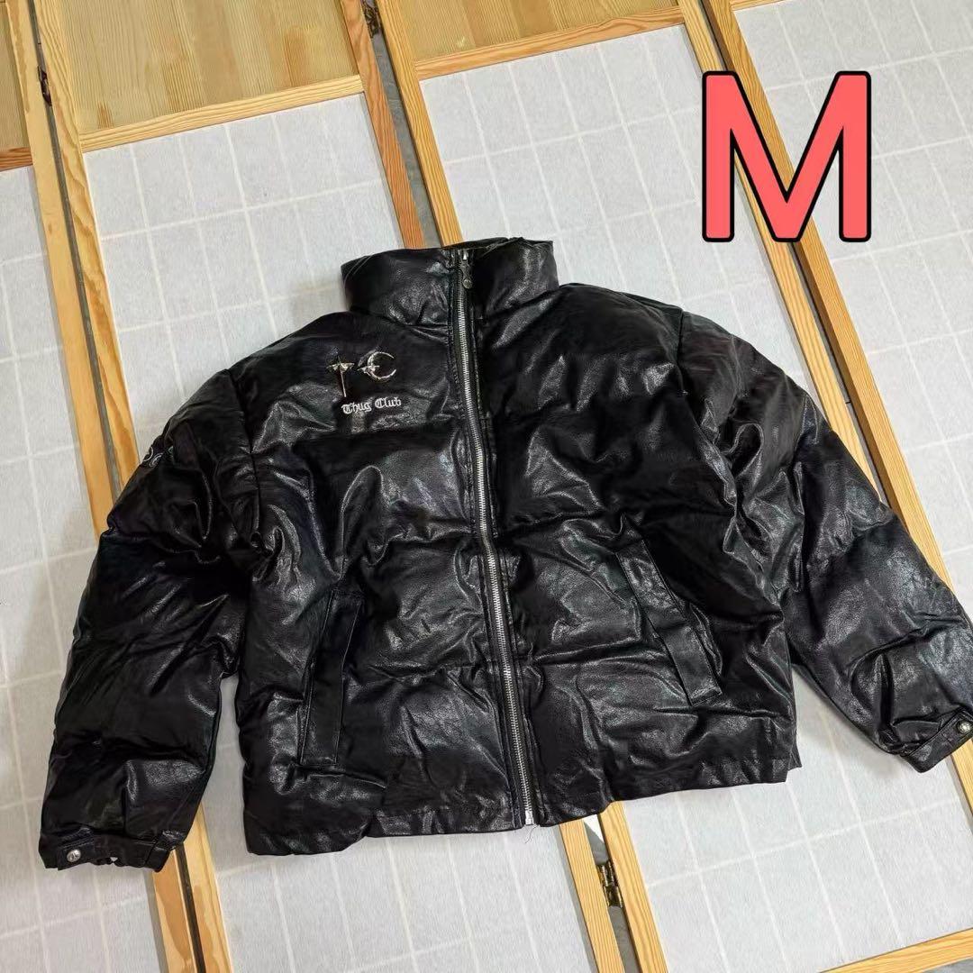 THUG CLUB サグクラブ レザー ダウンジャケット M n Thug Club ダウンジャケット Leather Puffer Jacket｜MIRISE(ミライズ