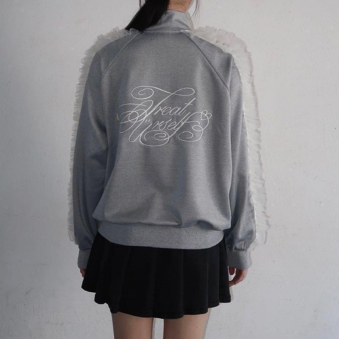 Treat Ürself フリルジャージ グレー トリートユアセルフTreat Urselfフリルジャージ frilljersey - メルカリ
