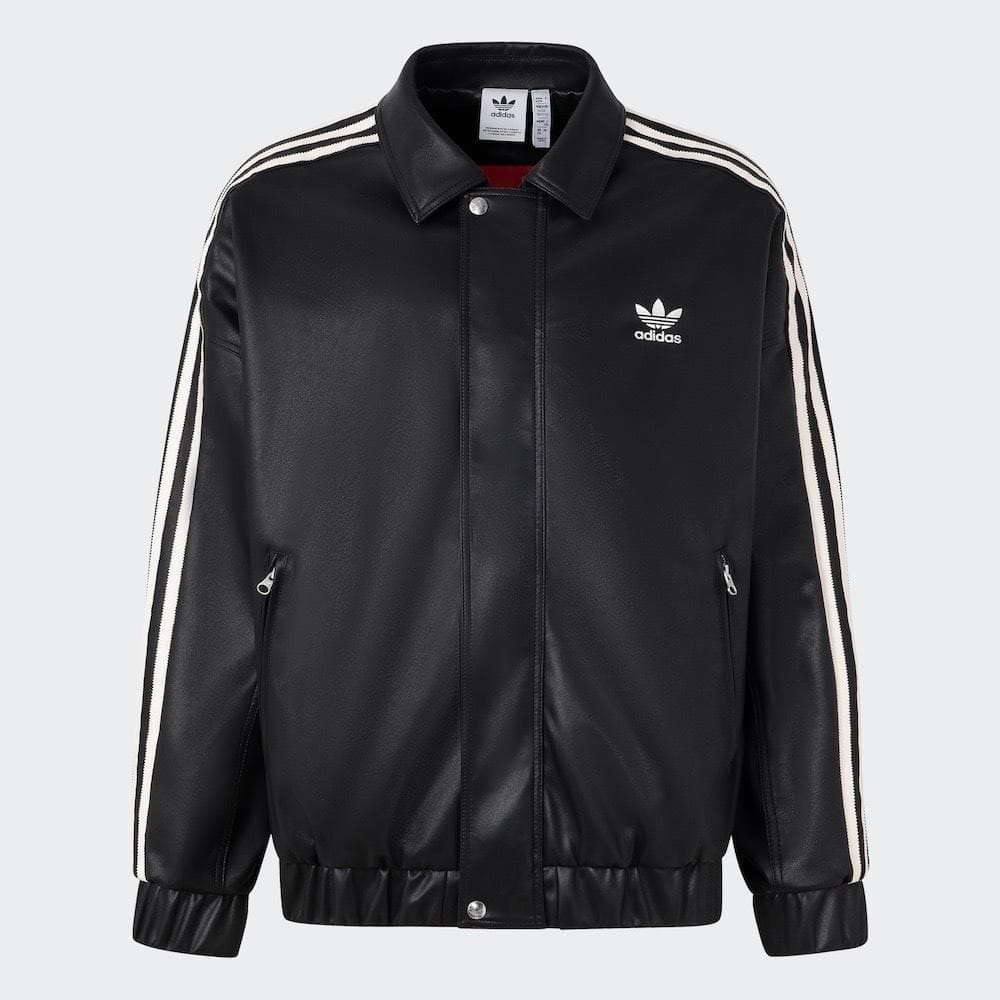 日本未発売】フェイクレザー adidas トラックスーツジャケット - メルカリ