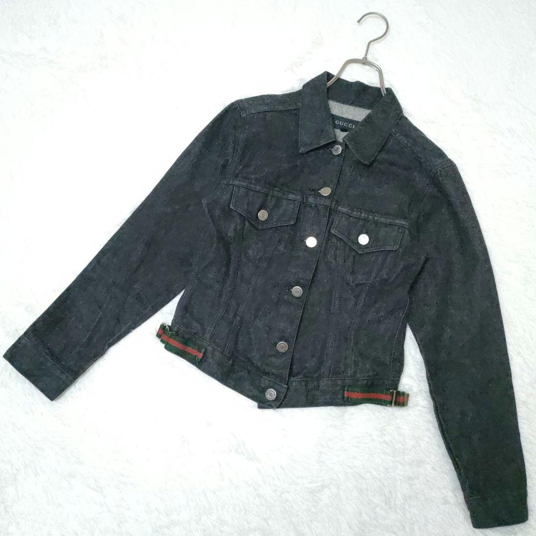 希少デザイン GUCCI Gジャン シェリーライン ブラック デニム