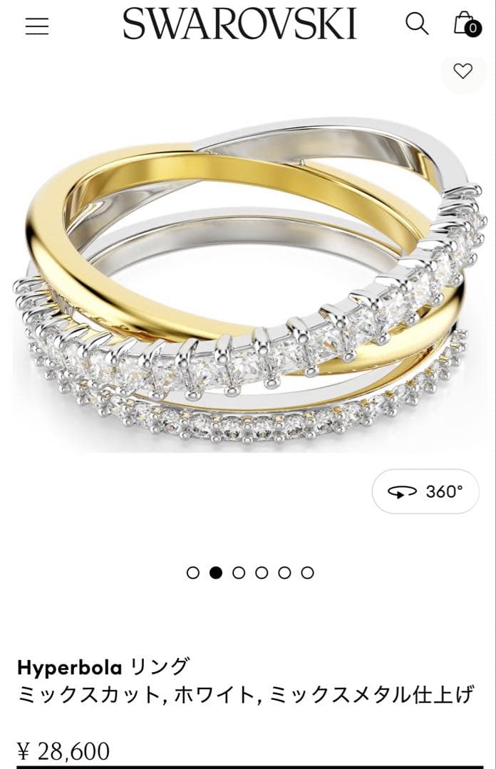 SWAROVSKI Hyperbola リング 52 試着のみ - メルカリ