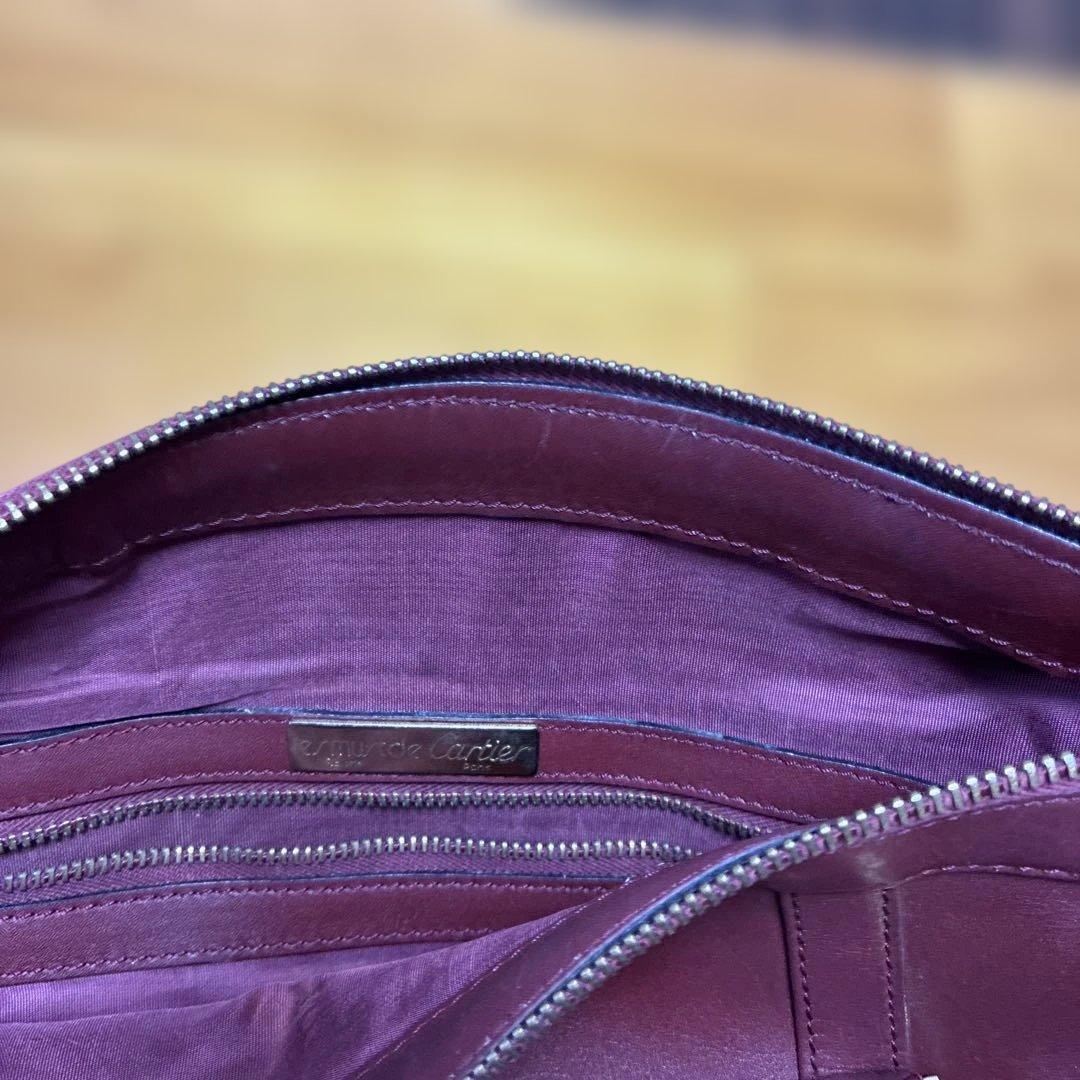 カルテェ バーガンディレザー ボストンバッグ