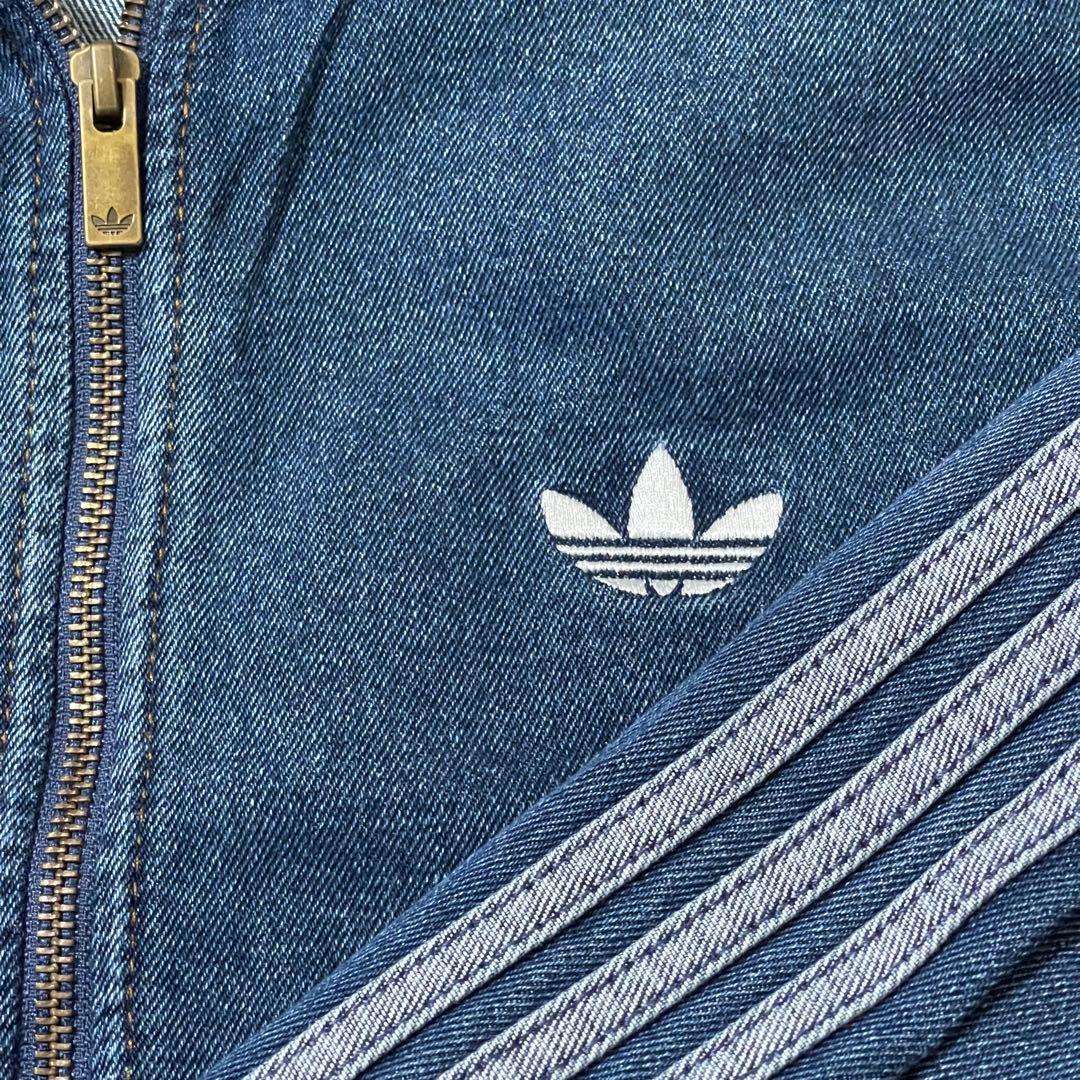 新品2XL】アディダス デニムジャケットファイヤーバードトラック