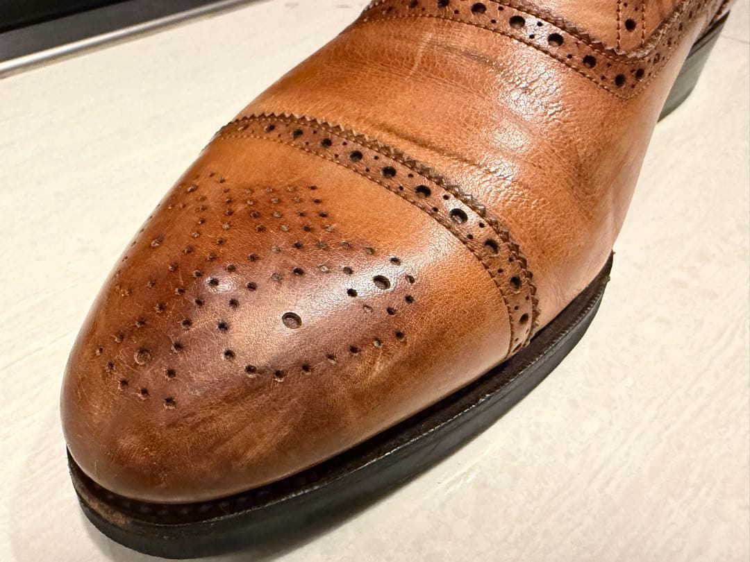 CARMINA ブラウン ウィングチップ ドレスシューズ 26.5cm