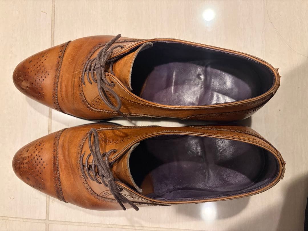 CARMINA ブラウン ウィングチップ ドレスシューズ 26.5cm