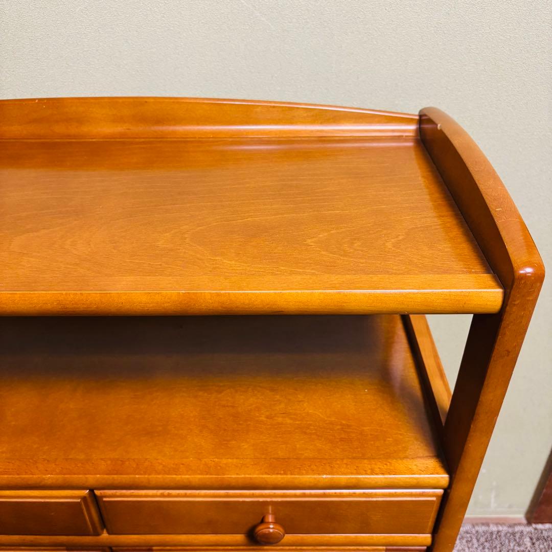 オールドカリモク 電話台 FAX台 キャビネット 昭和レトロの通販はau