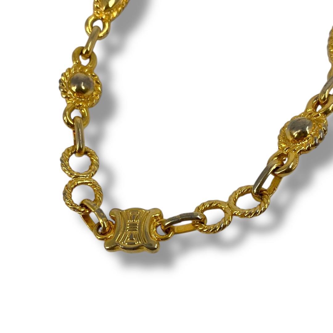 美品 CELINE セリーヌ ブレスレット ゴールド ヴィンテージ 希少 セリーヌ ヴィンテージ トリオンフ チェーン ブレスレット GPゴールド