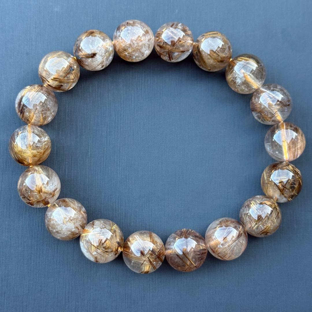 タイガータイチンルチルクォーツ 約11.5〜12.0mm A4801