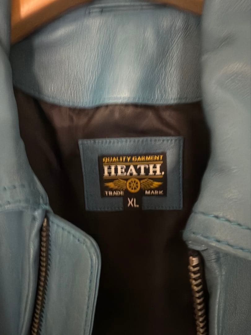 革ジャン ライダースジャケット 本革 羊革 柔らかいバイカー 襟付き ヒース