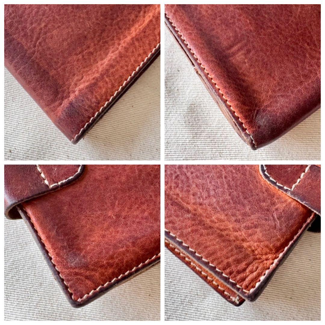 メンテ済み】イルビゾンテ 二つ折り財布 コンチョ ヌメ 革 エイジング