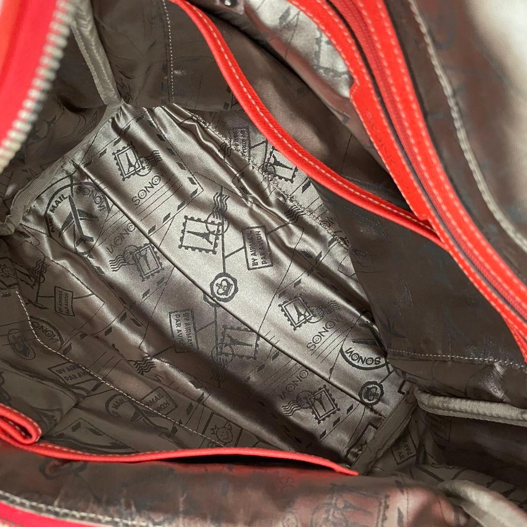 美品 SONOVI 2wayリュック ロンドン柄 韓国ブランド 韓国 赤 青 - メルカリ