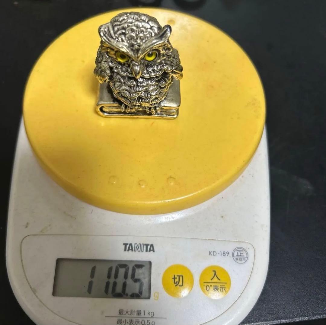 イタリア製・老舗名門　BERNASCONI 純銀（800シルバー）フクロウ置物 イタリア製・老舗名門 BERNASCONI 純銀（800シルバー）フクロウ置物