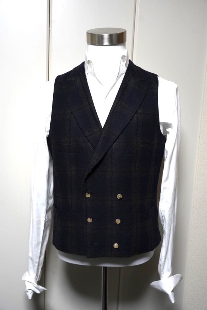 カノニコオンブレチェックネイビースーツ3ピース2パンツスーツ - メルカリ