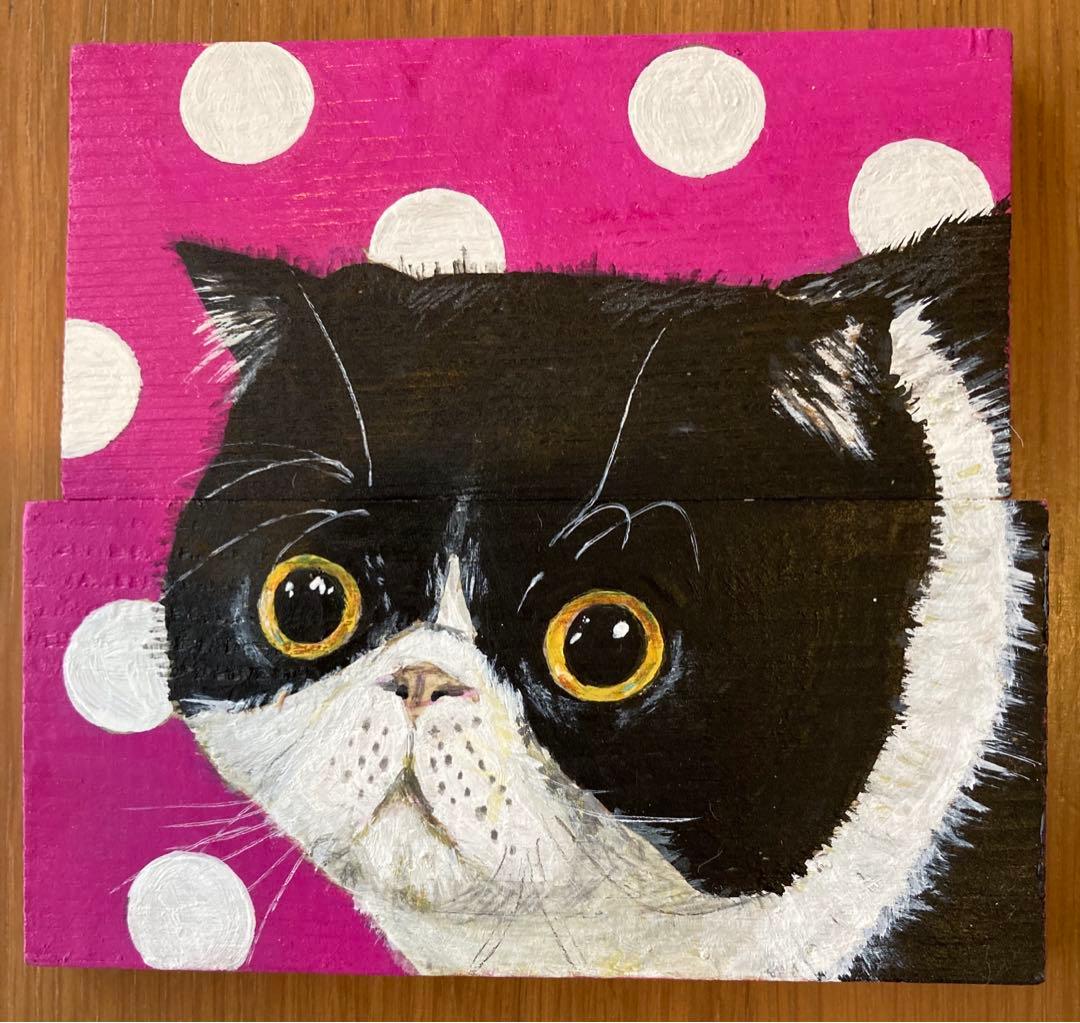 エキゾチックショートヘア 色鉛筆画 猫の絵 ペット トールペイント