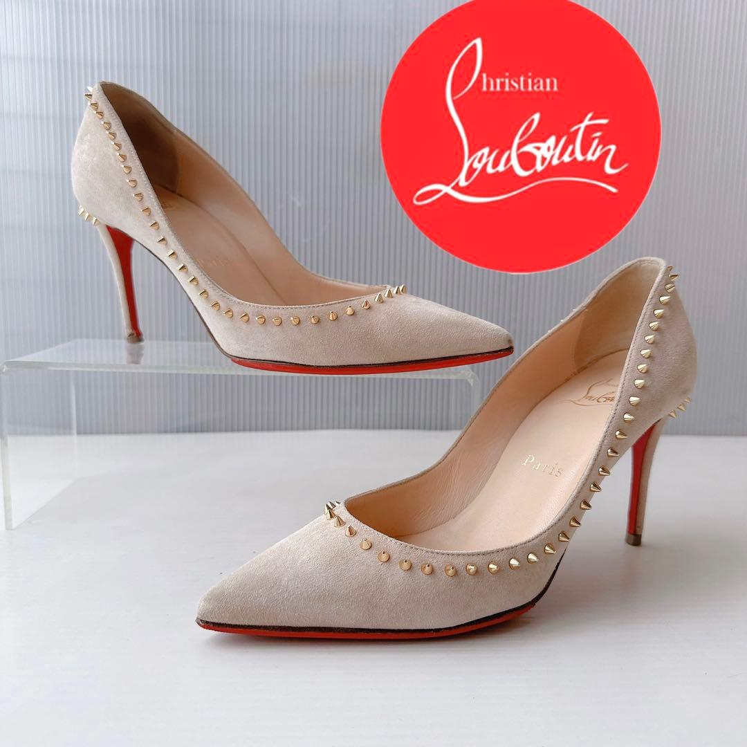 クリスチャンルブタン スタッズ ハイヒール パンプス スエードレザー 35