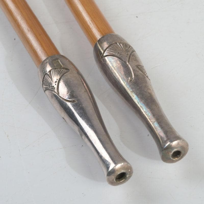 田中 野夫様専用 木村清五郎作 純銀刻印 南鐐火煙管 一双 共箱