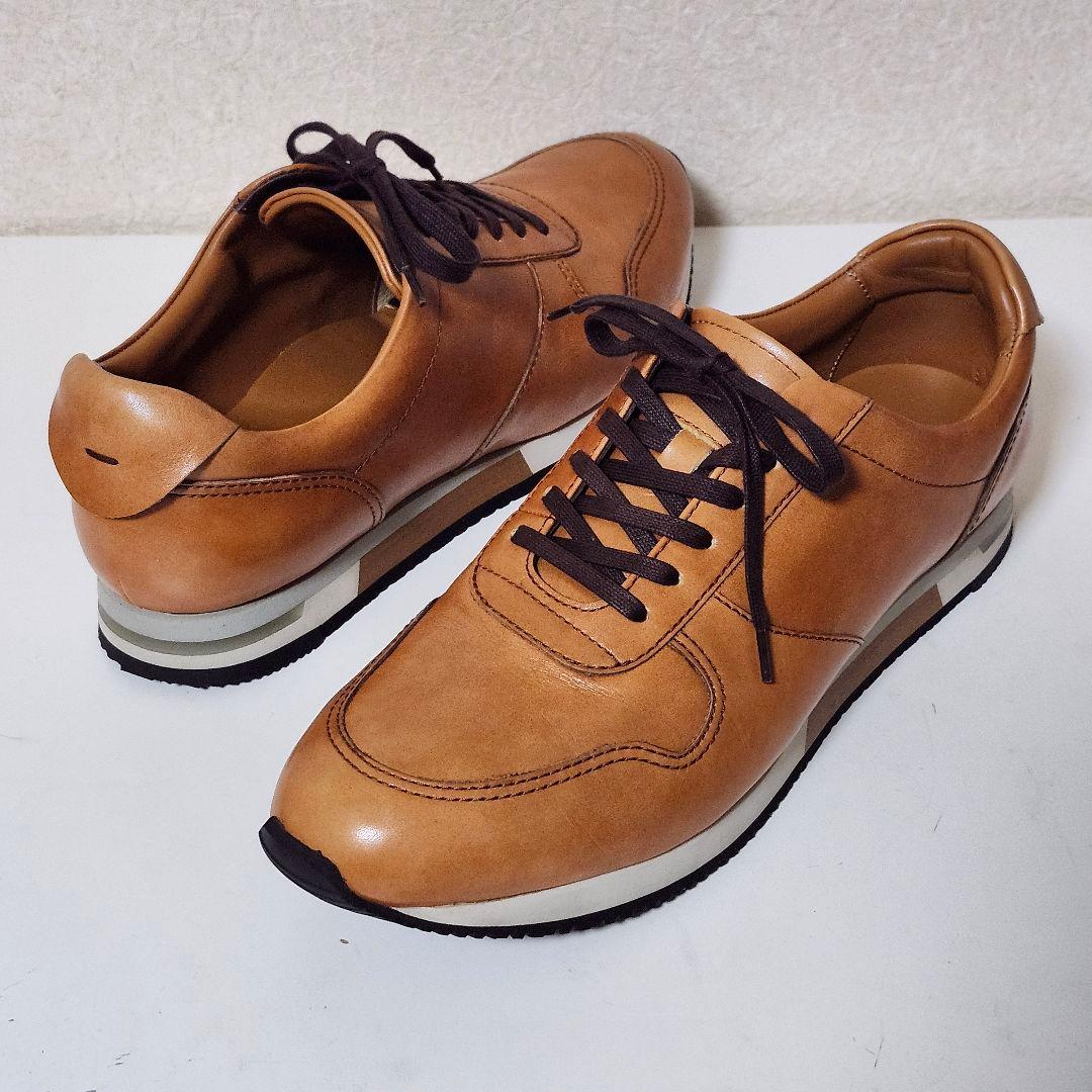 極美品 アシックス ランウォーク 26EEE キャメル レザー スニーカー 極美品 アシックス ランウォーク 26EEE キャメル レザー スニーカー