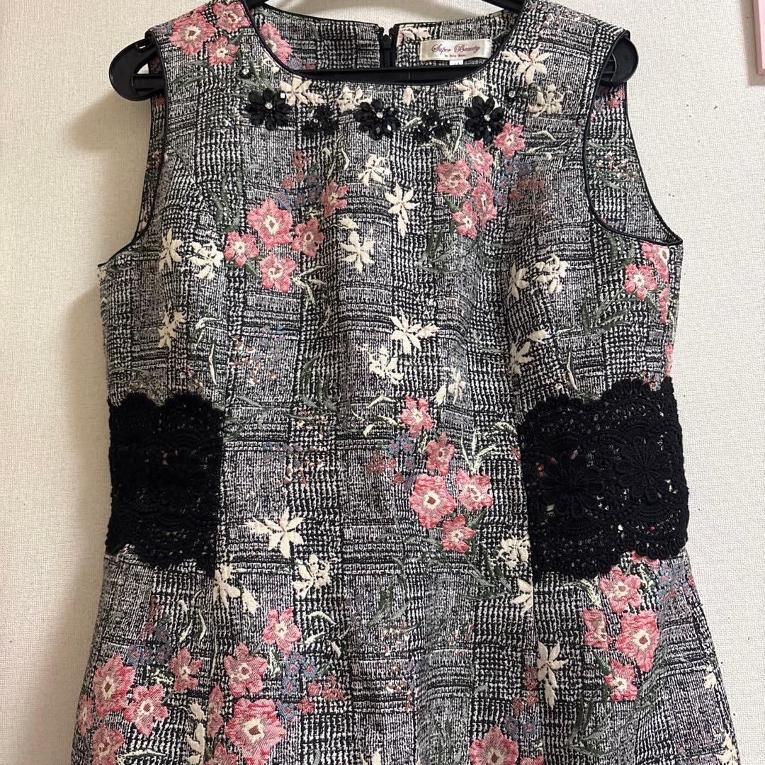 スーパービューティー44⭐︎黒xピンクノースリーブ花柄ワンピース SuperBeauty（スーパービューティー） - KEI Collection ギャラリー