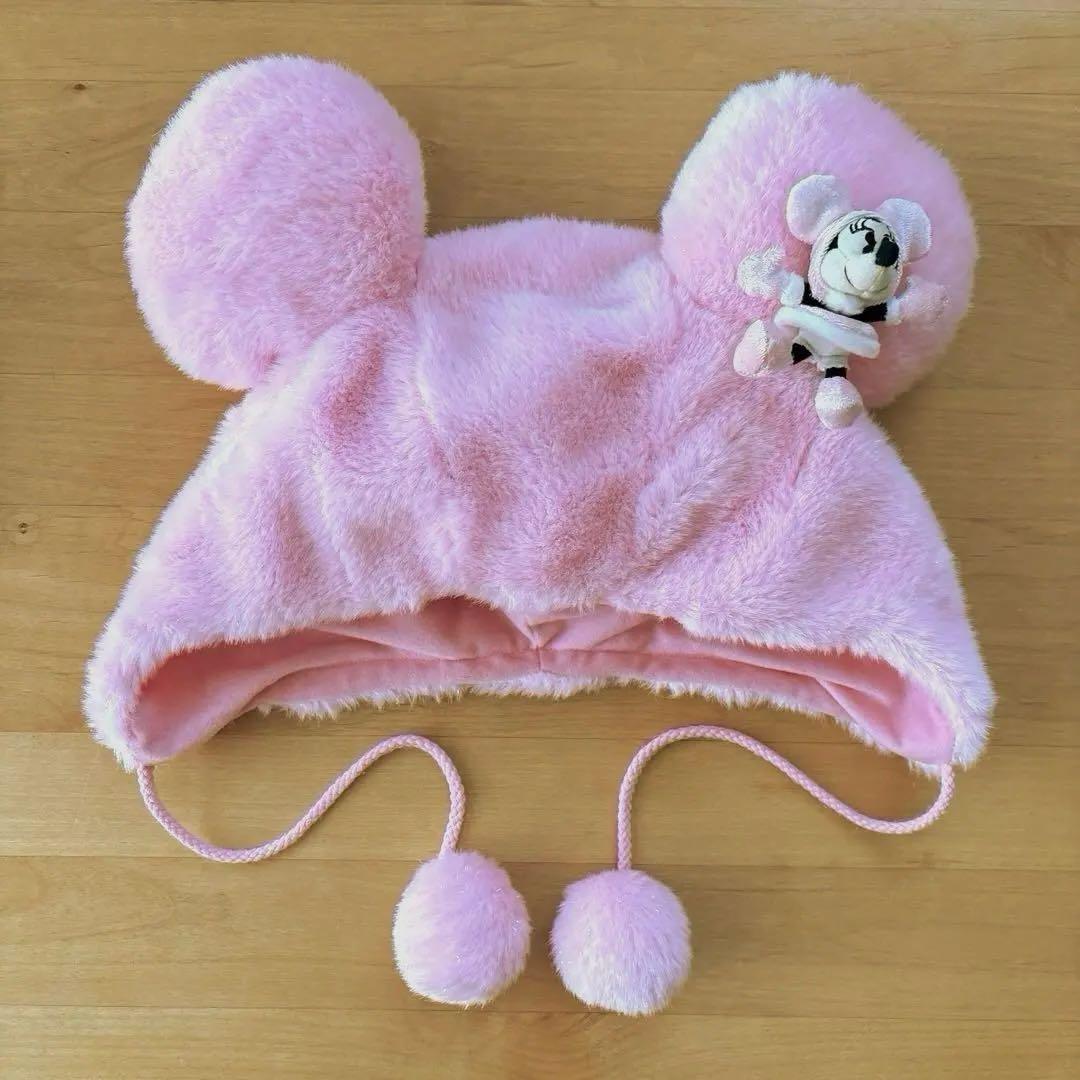 ミニー ファンキャップ ピンク ディズニー マスコット付き ラメ 帽子