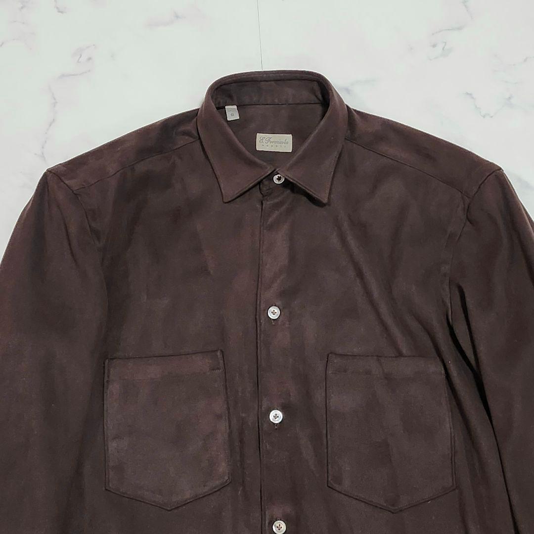 エッリコフォルミコラxビームスF フェイクスエードオーバーシャツ 別注 CPO