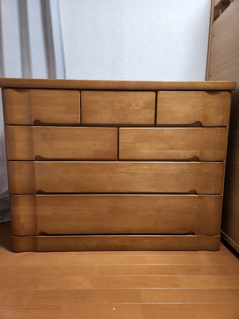 大川家具 ローチェスト送料込み ローチェスト たんす 幅60cm 多段3段 天然木 アルダー 無垢 木製