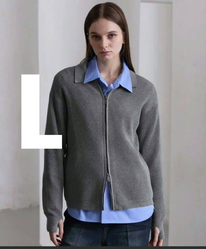 CLEL　ミニマルカラードライバーズニットシャツL CLEL】Minimal Collar Drivers Knit Shirt/ ミニマルカラードライバー